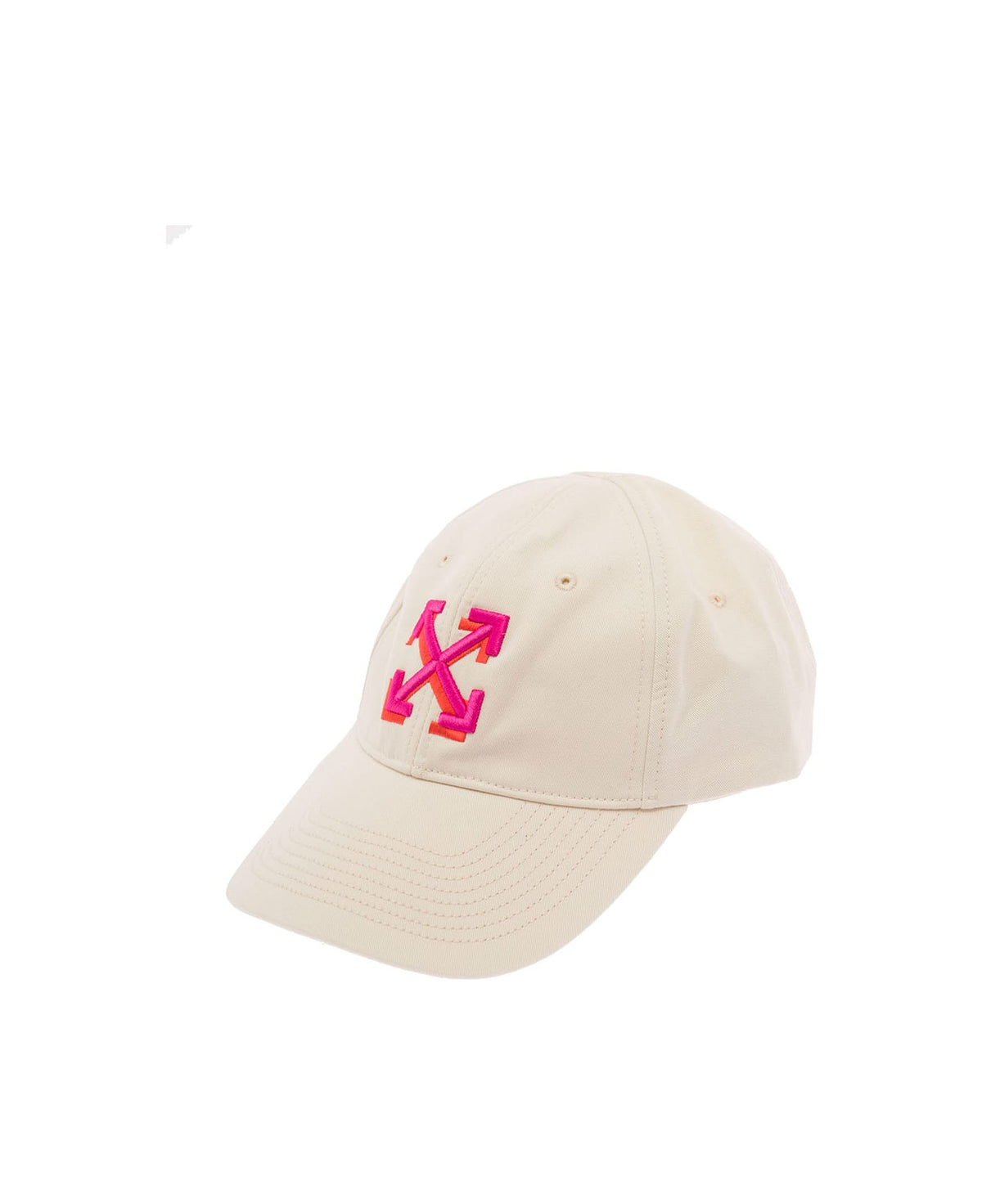 Baseball Cap With Embroidered Arrow Logo In White Cotton Woman