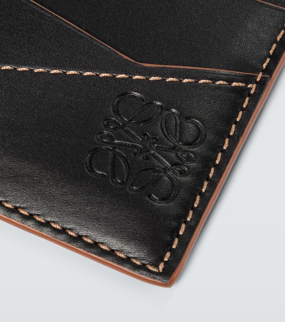 Puzzle leather card holder