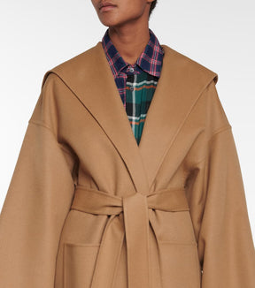 Belted wool and cashmere coat