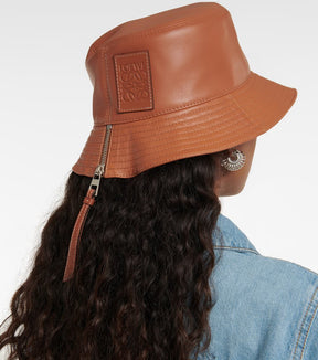 Anagram leather bucket hat