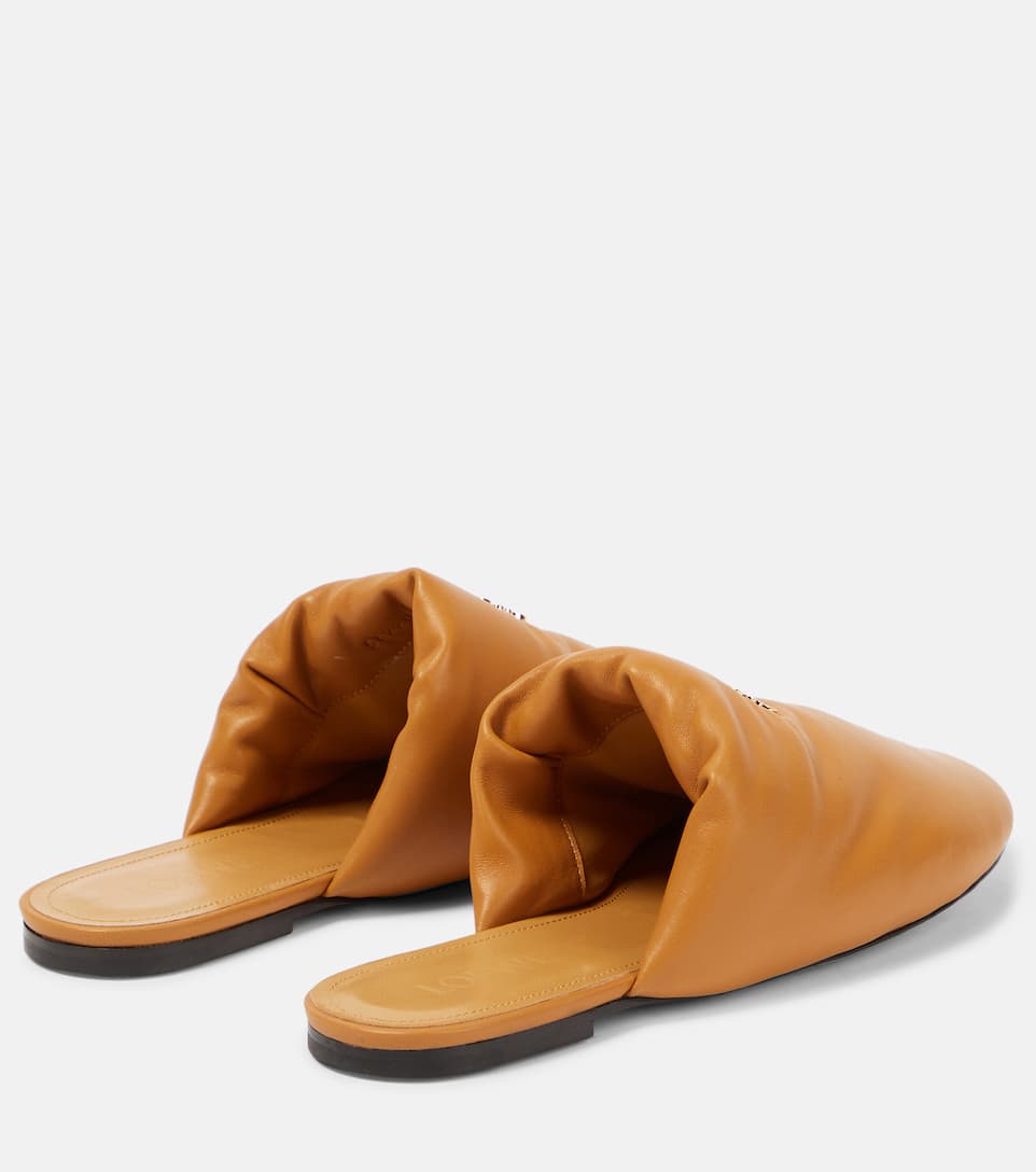 Anagram padded leather slippers
