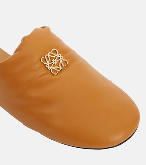 Anagram padded leather slippers