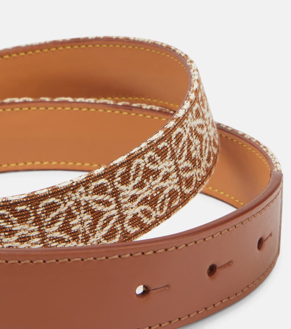 Anagram jacquard leather belt
