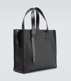 Buckle leather tote bag