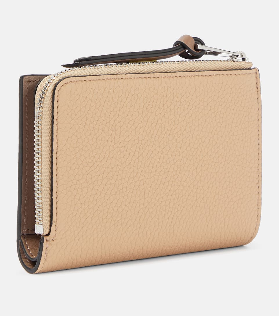 Grained leather bi-fold wallet