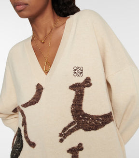Intarsia wool-blend sweater