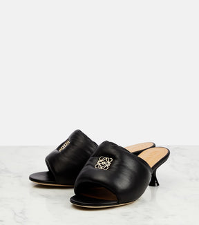 Anagram padded leather mules