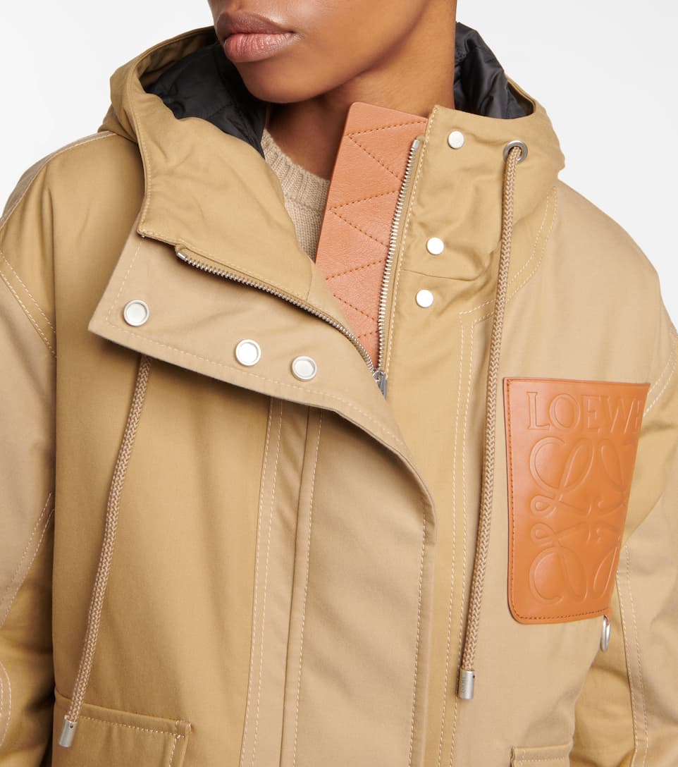 Anagram hooded cotton jacket