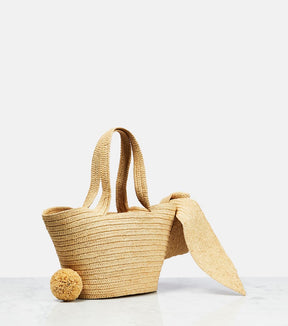 Bunny Basket Small raffia tote bag