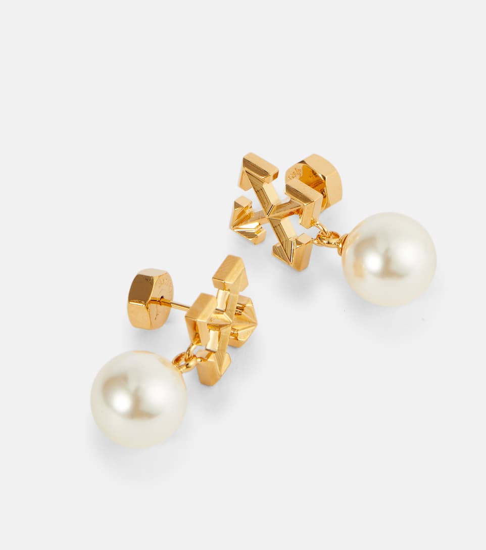 Arrows faux pearl earrings