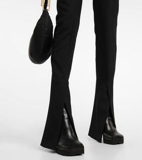 Corporate flared wool-blend pants