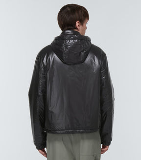 Anagram leather-trimmed jacket