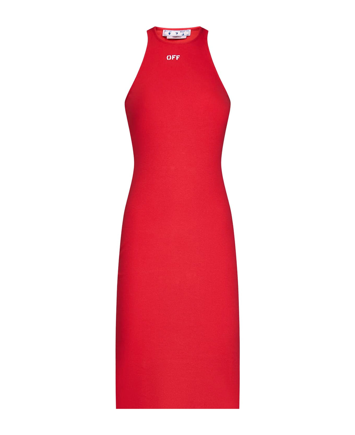 Off Stamp Ribbed Rowing Midi Dress