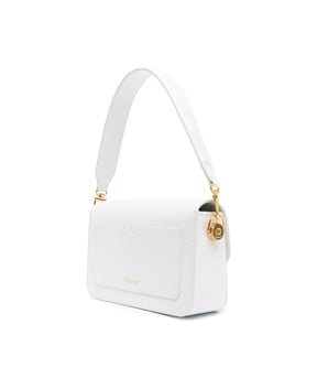 Binder Clip Crossbody Bag In White Leather Woman