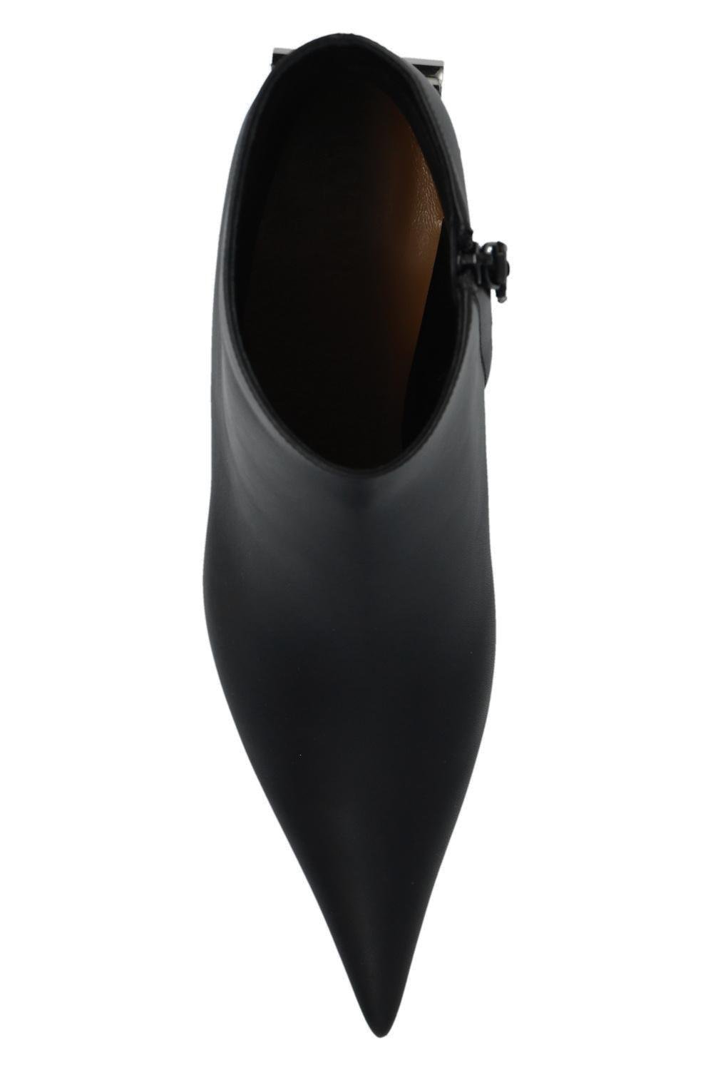 Loewe Anagram Heeled Pointed-Toe Ankle Boots
