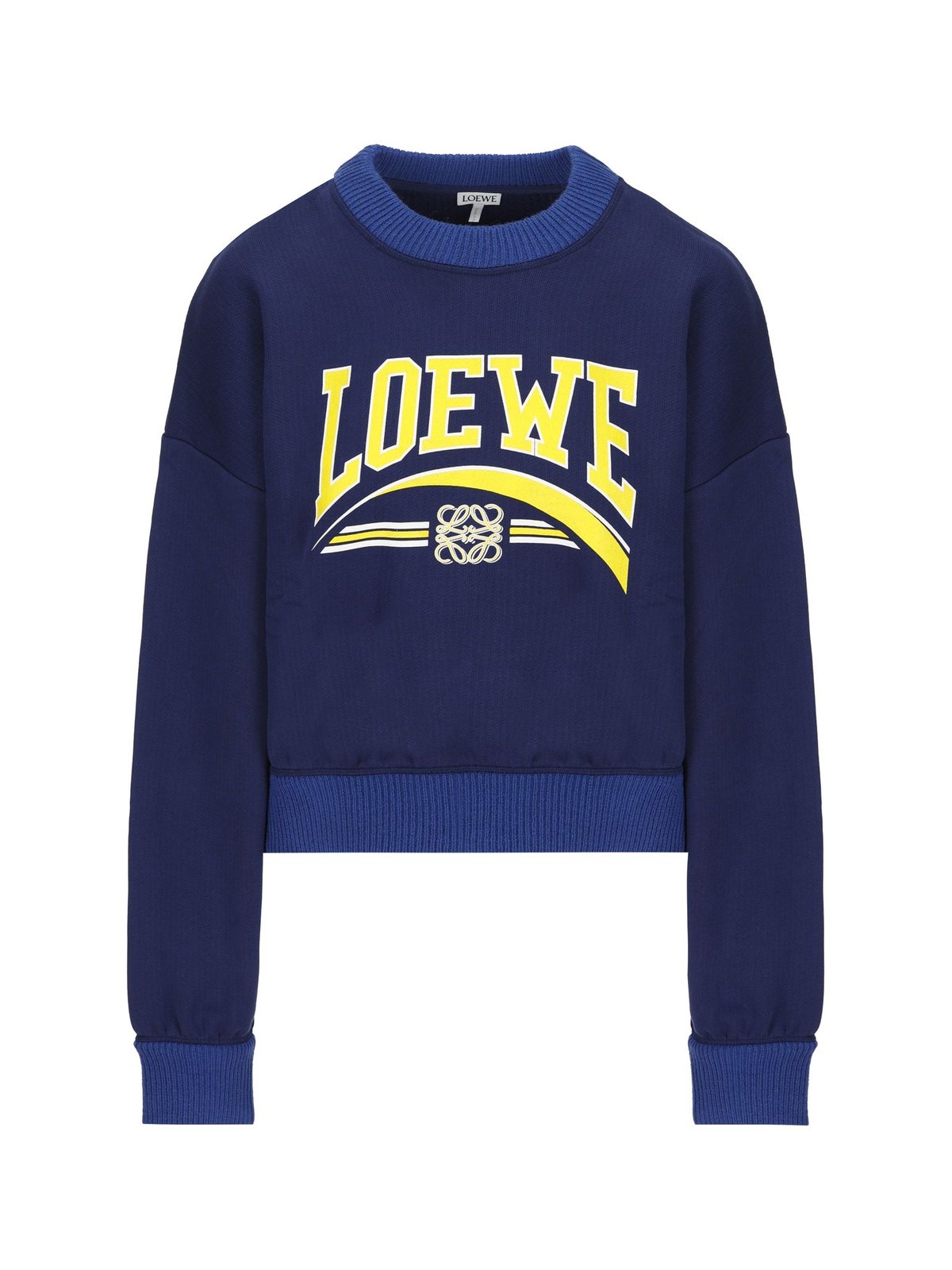 Loewe Logo Printed Cropped Crewneck Sweatshirt