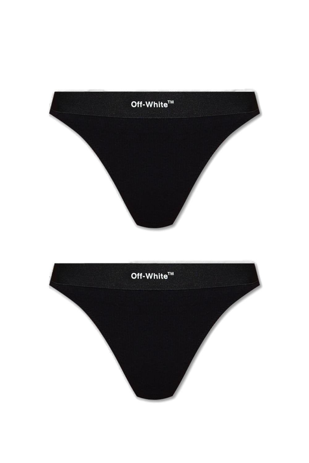Off-White 2 Pack Logo Printed Low-Rise Briefs