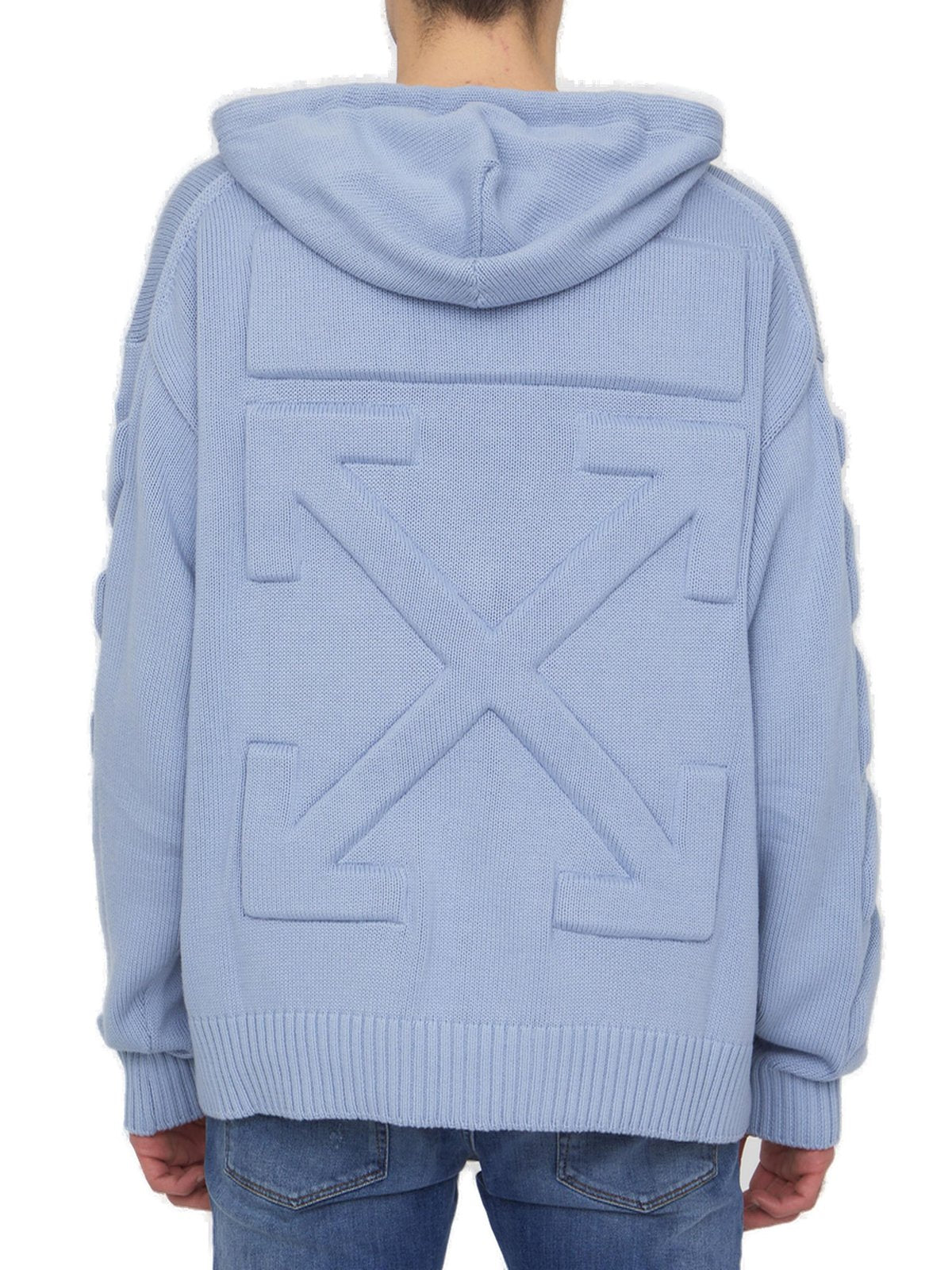 Off-White 3D Diag Drawstring Knitted Hoodie
