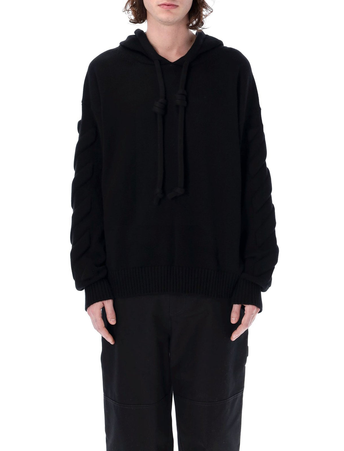 Off-White 3D Diag Drawstring Knitted Hoodie