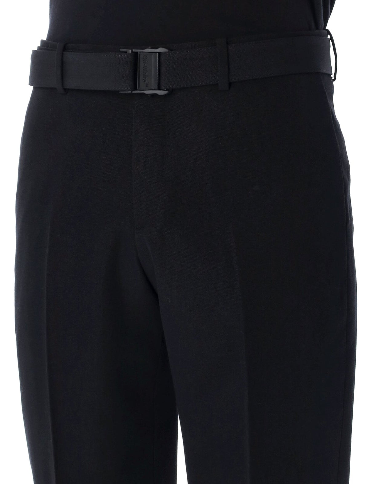 Off-White Belted Straight Leg Trousers