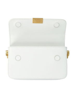 Off-White Binder Clip Foldover Top Crossbody Bag