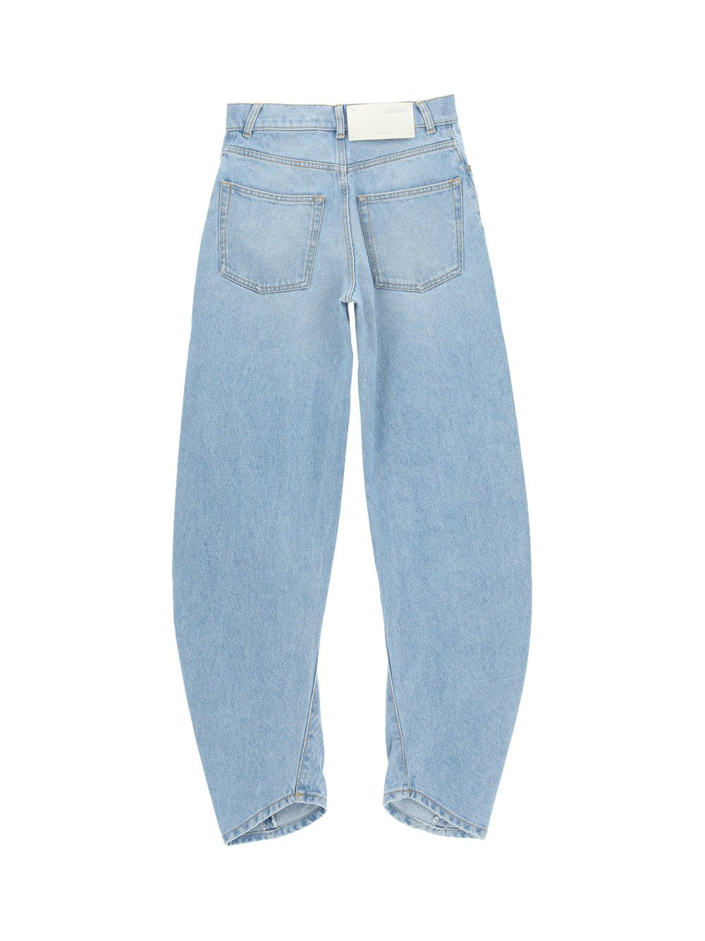 Off-White Bleach Twist Banana Logo Patch Tapered Jeans