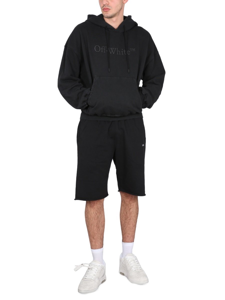Off-White Bookish Laund Logo Detailed Long-Sleeved Hoodie