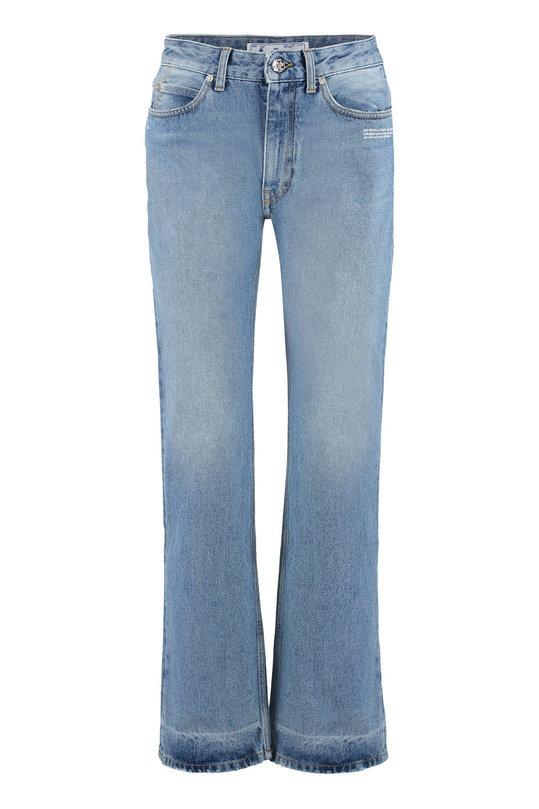 Off-White Button Detailed Straight Leg Jeans