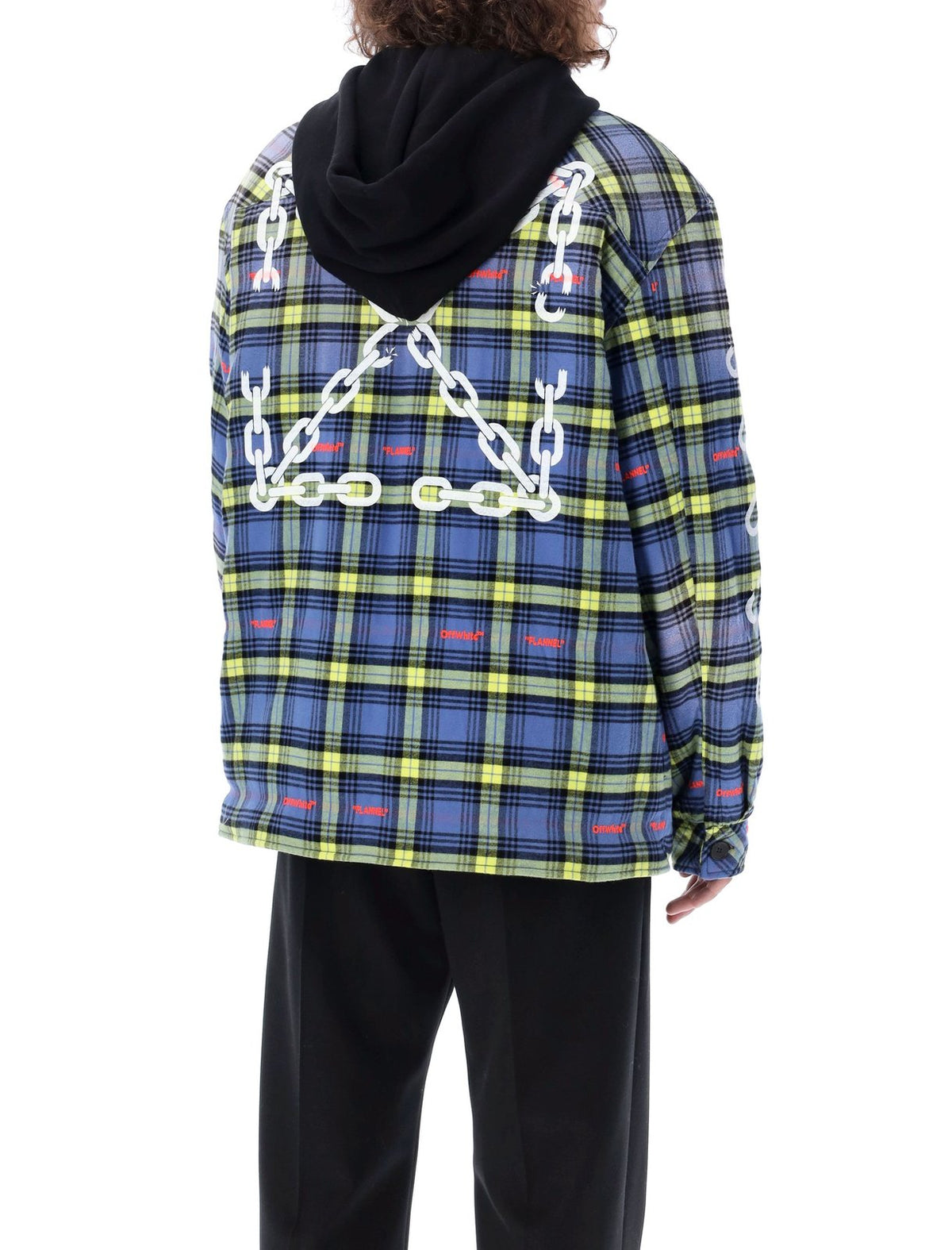 Off-White Checked Hooded Shirt Jacket