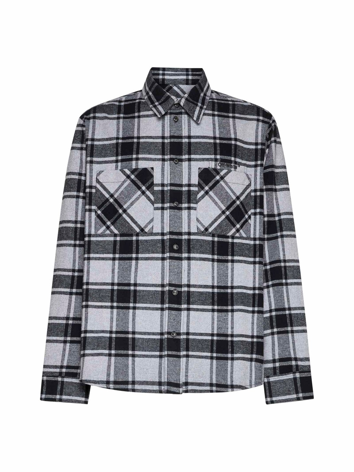 Off-White Checked Long-Sleeved Shirt