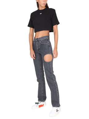 Off-White Circular Cut-Out Baggy Jeans