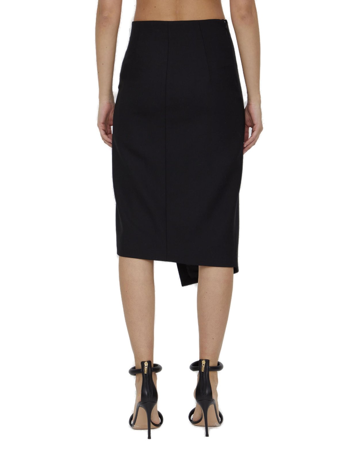 Off-White Cut-Out Detailed Tailored Midi Skirt