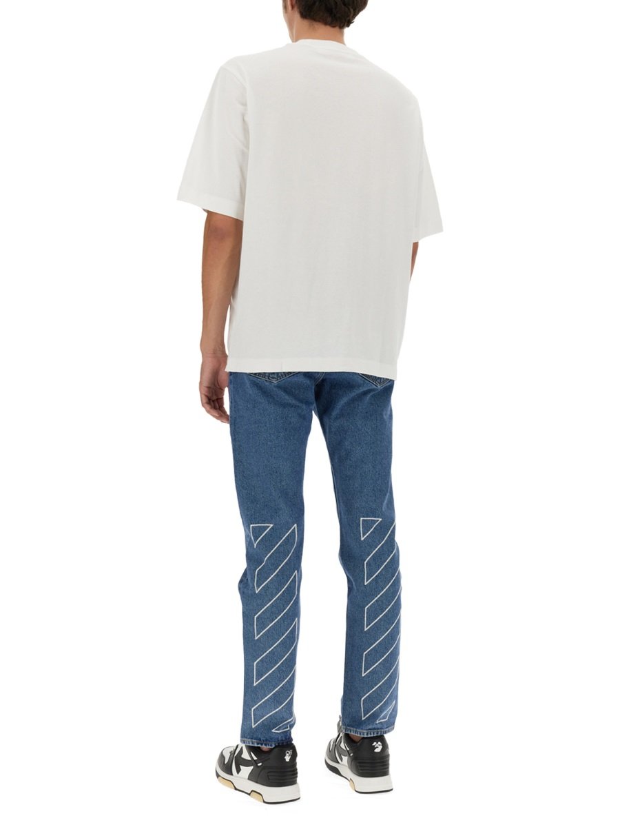 Off-White Diag Mid-Rise Straight Leg Jeans