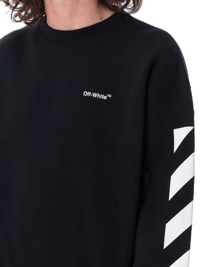 Off-White Diagonal Helvetica Crewneck Oversized Sweatshirt