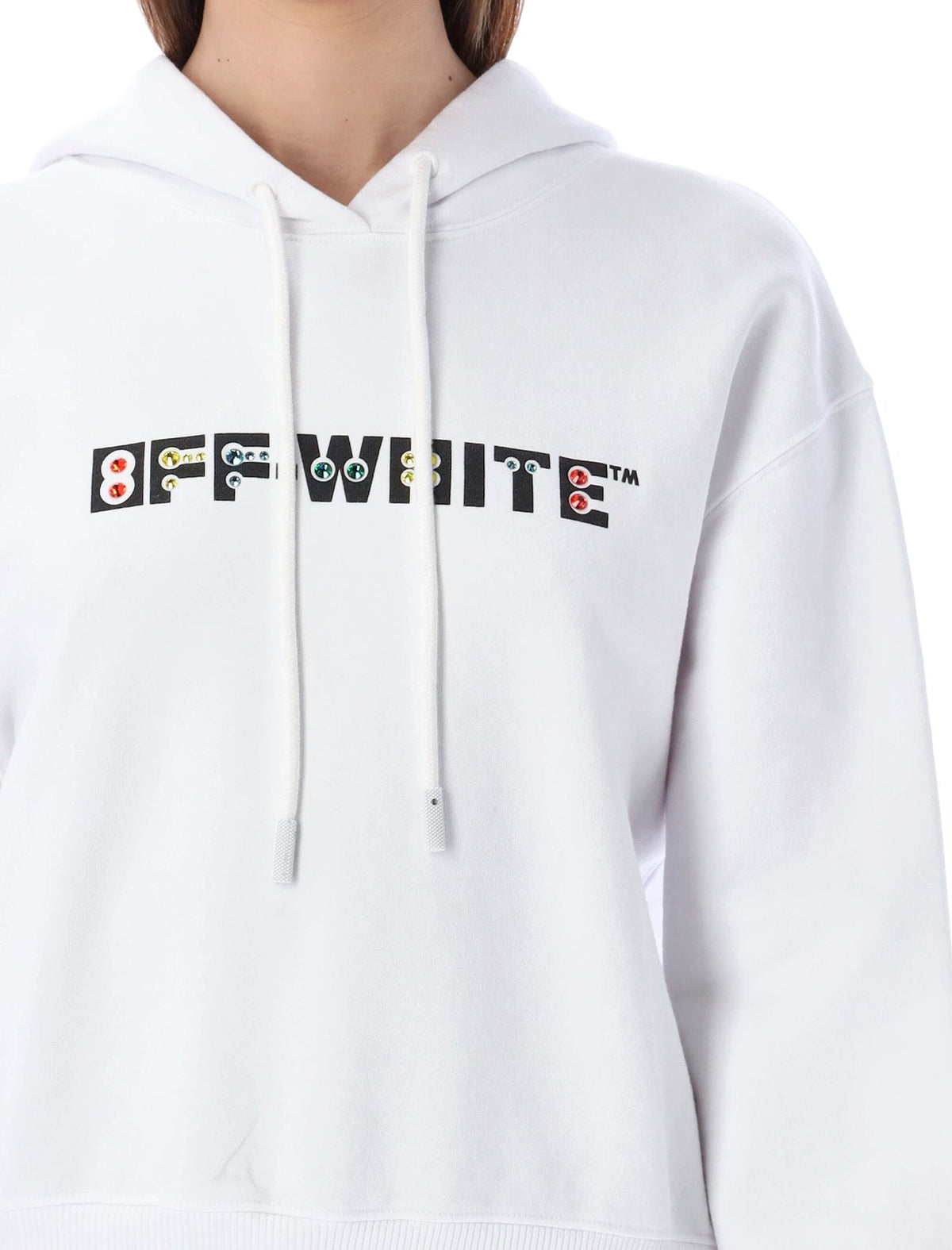 Off-White Embellished Logo Drawstring Hoodie