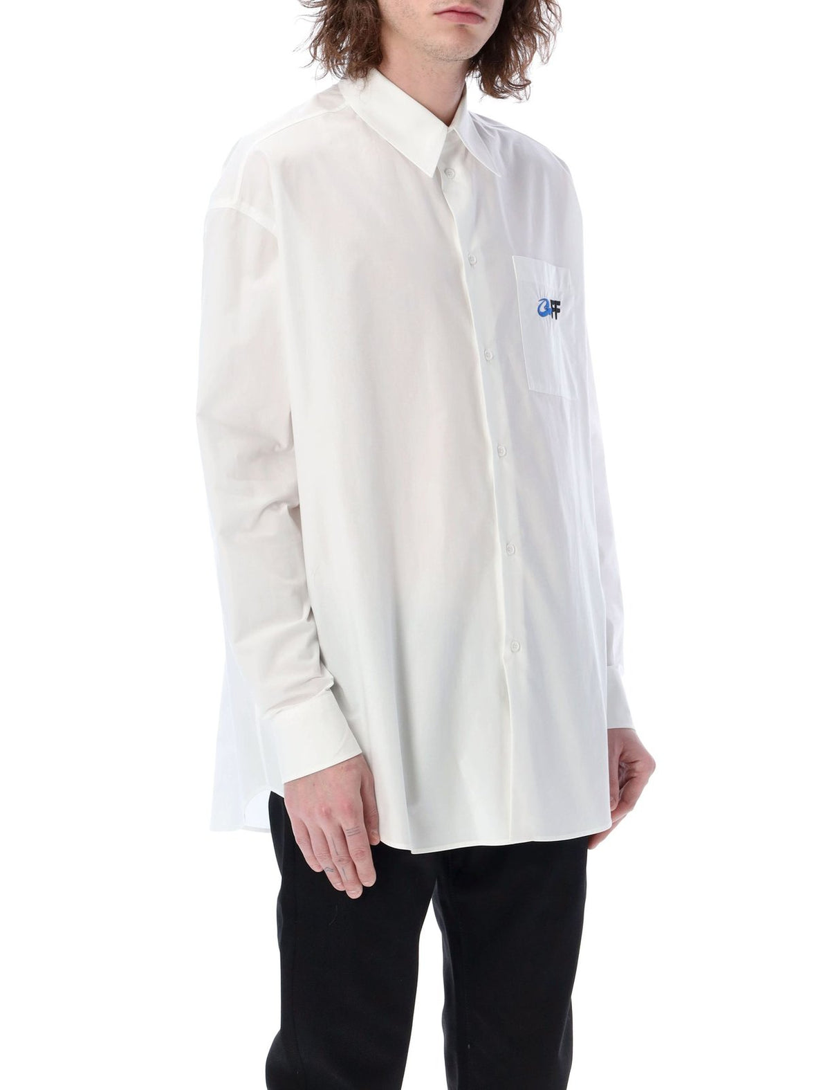Off-White Exact Opp Logo Detailed Long-Sleeved Shirt