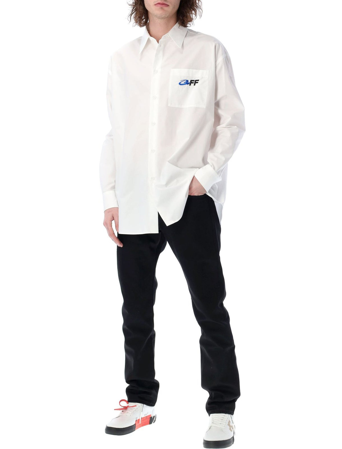Off-White Exact Opp Logo Detailed Long-Sleeved Shirt