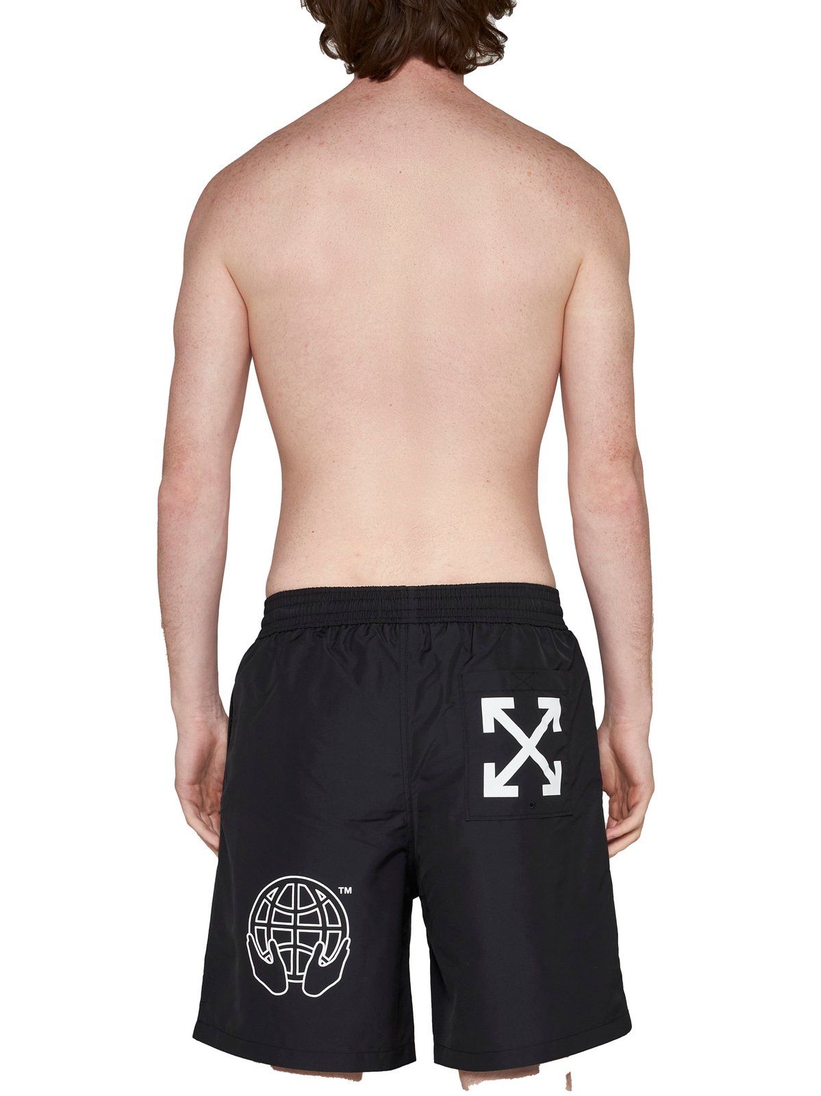 Off-White Exact Opp Logo Printed Swim Shorts