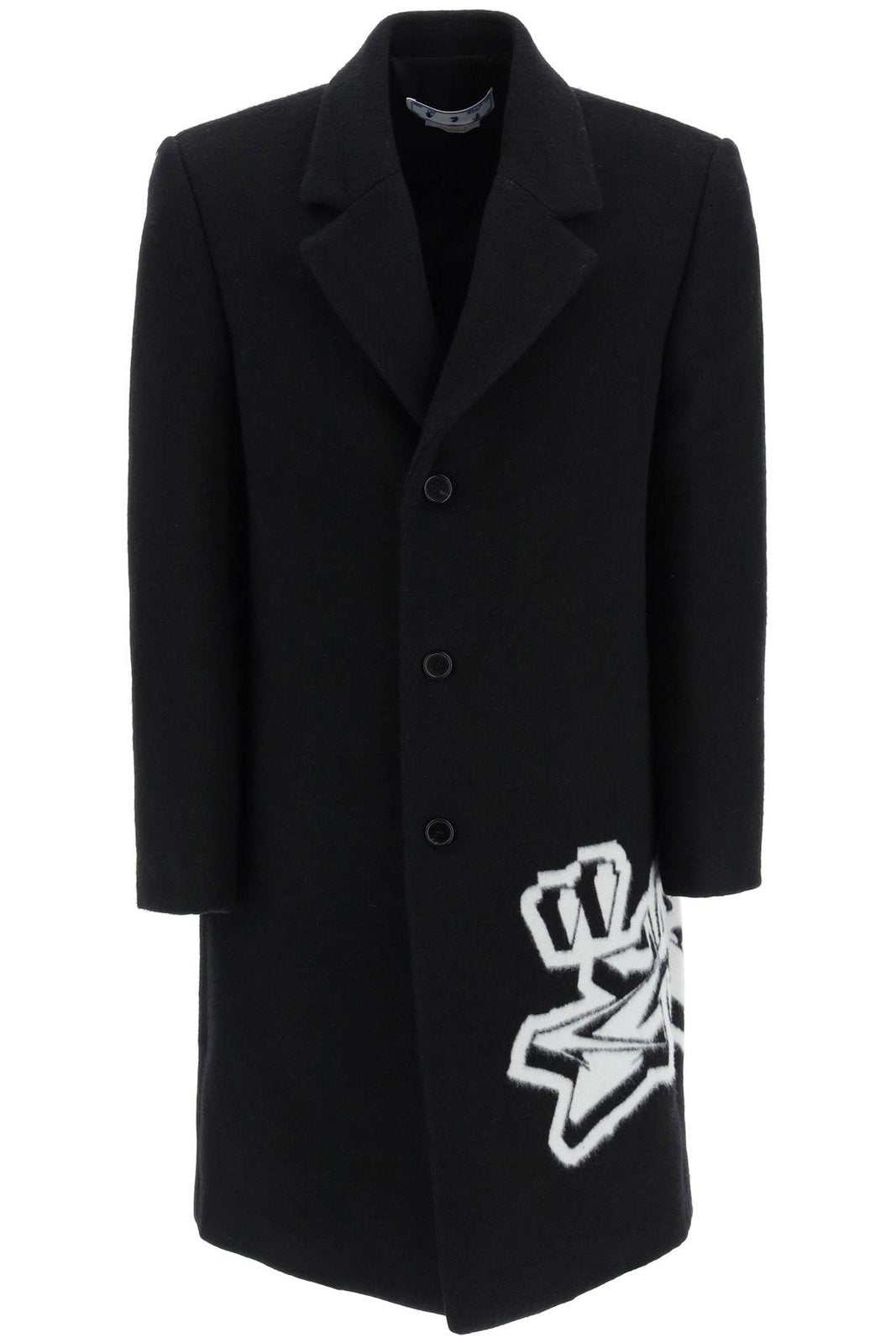 Off-White Graphic Printed Single-Breasted Coat