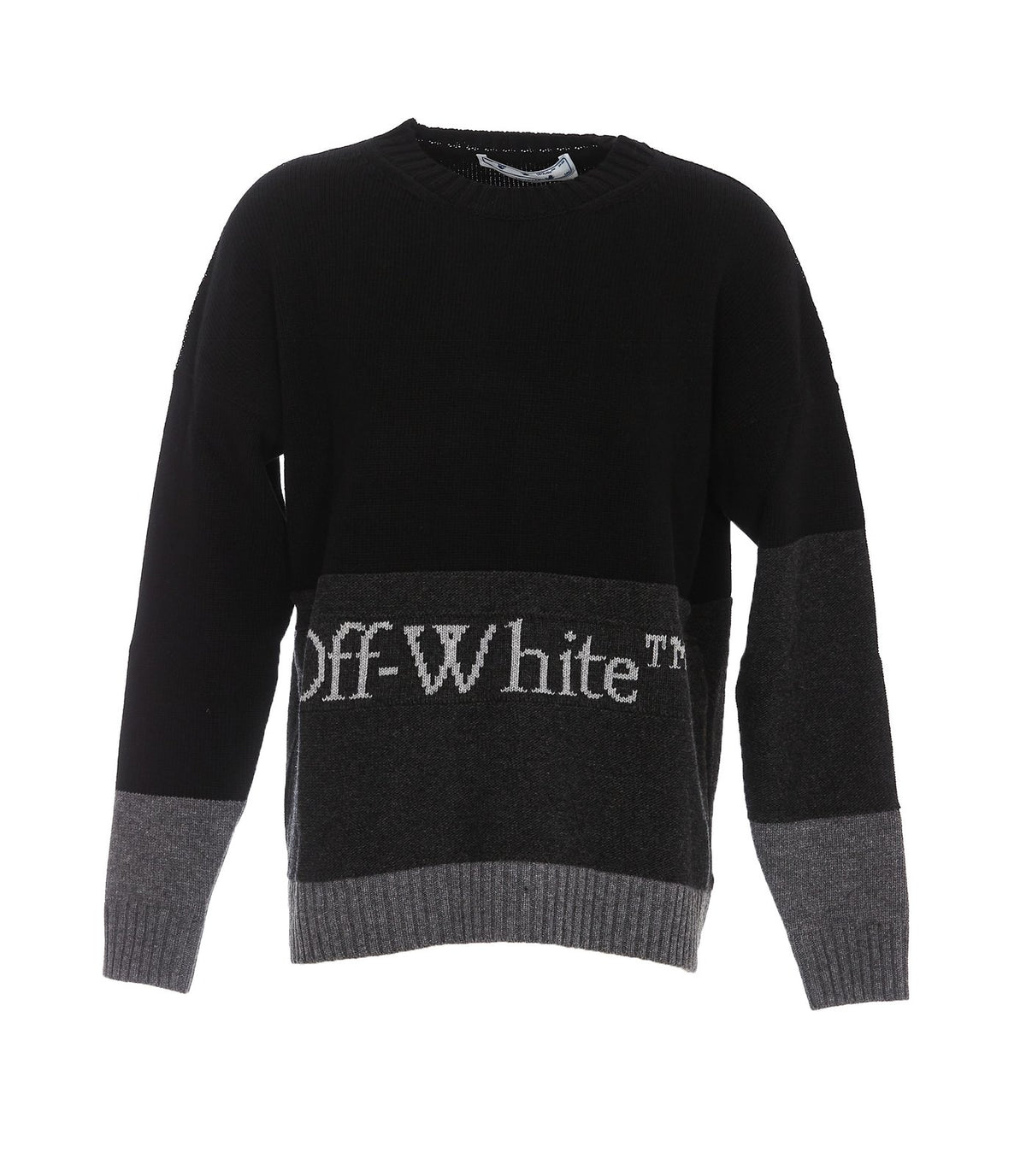 Off-White Logo Intarsia Knitted Jumper