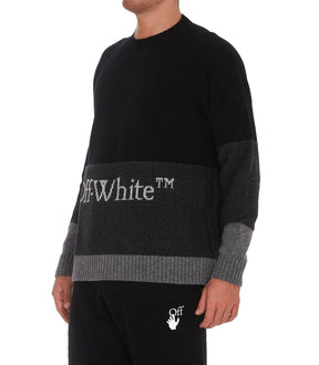 Off-White Logo Intarsia Knitted Jumper