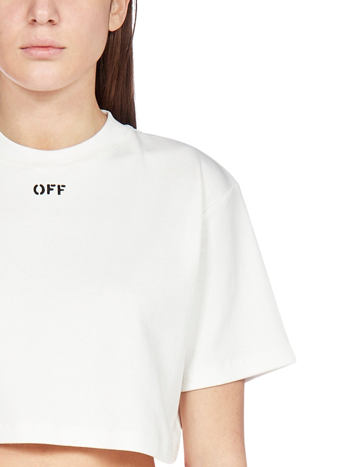 Off-White Logo Printed Cropped T-Shirt