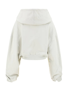 Off-White Logo Detailed Long-Sleeved Cropped Hoodie