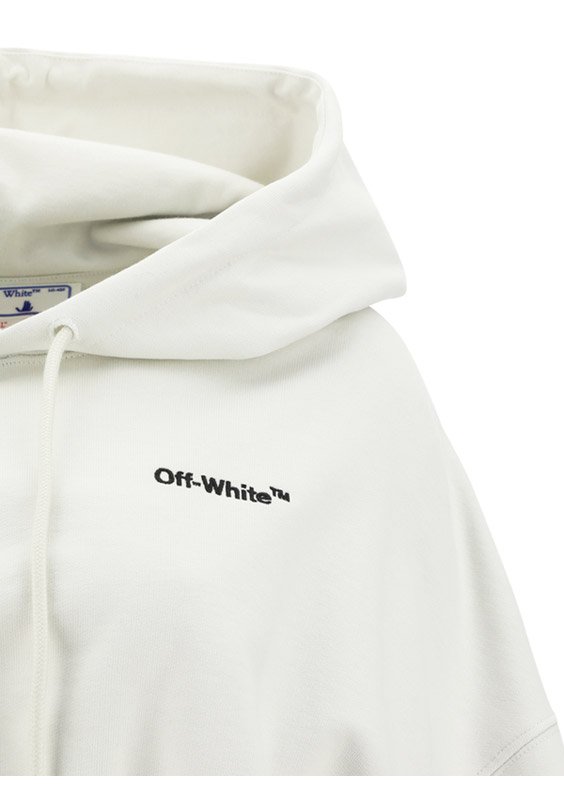 Off-White Logo Detailed Long-Sleeved Cropped Hoodie