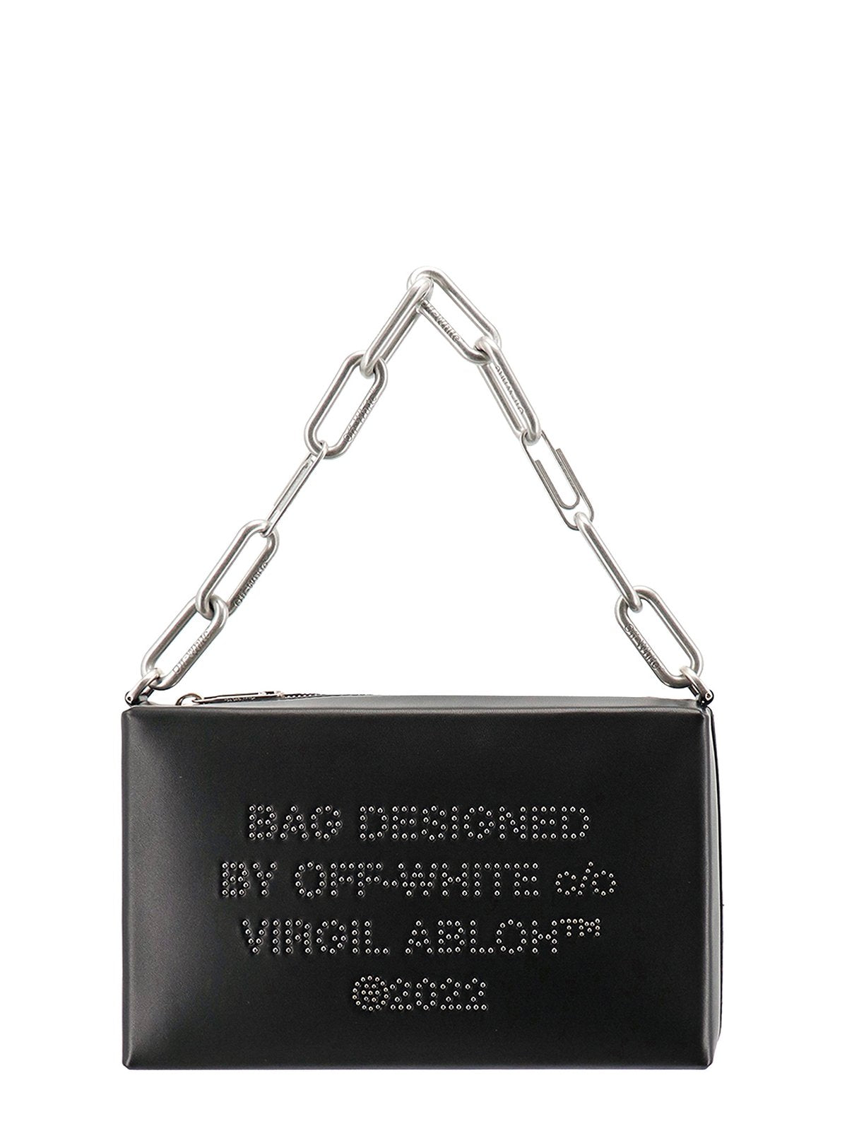 Off-White Logo Embellished Chain-Link Tote Bag