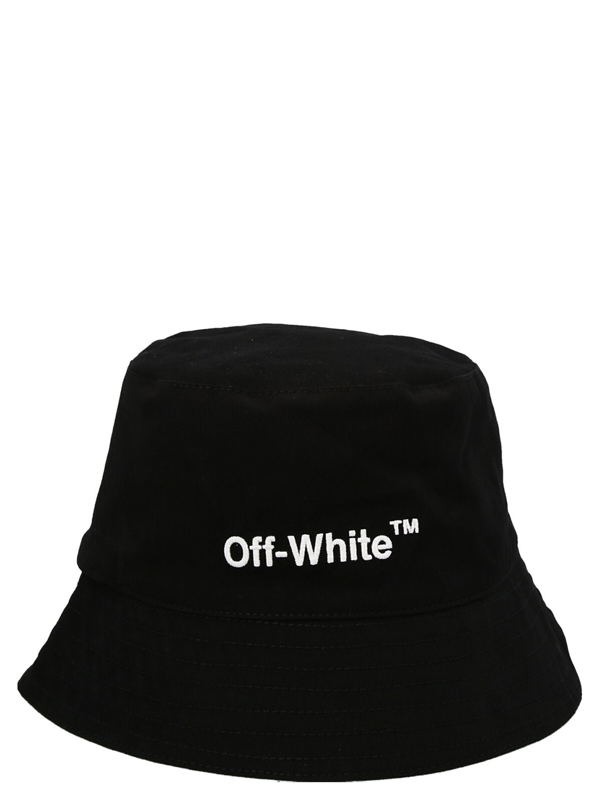 Off-White Logo Embroidered Curved Wide Brim Bucket Hat