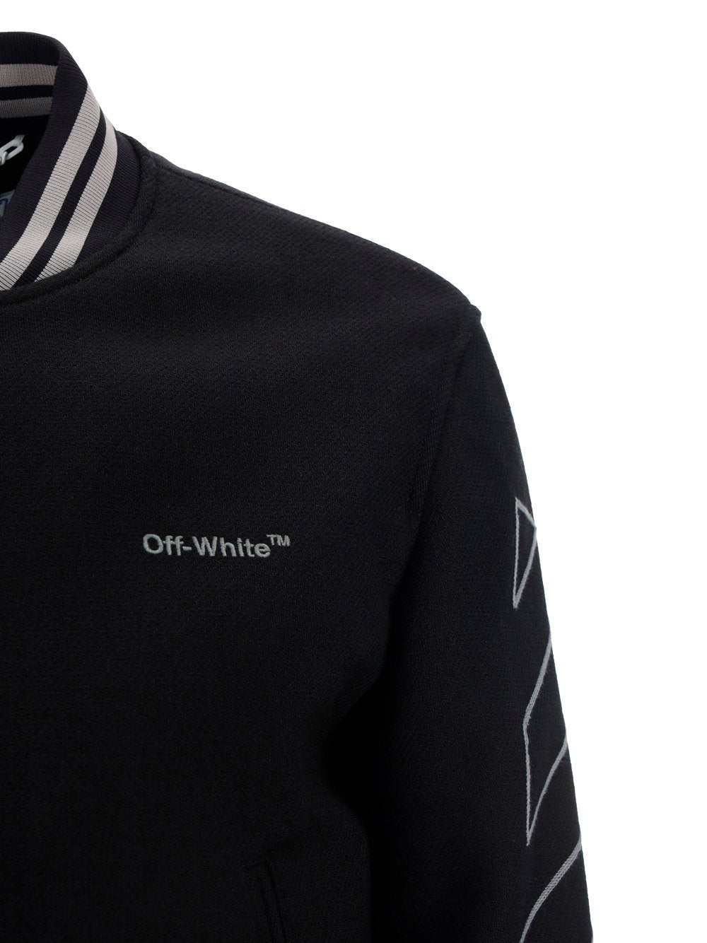 Off-White Logo Embroidered Long-Sleeved Jacket