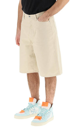 Off-White Logo Embroidered Button Detailed Shorts