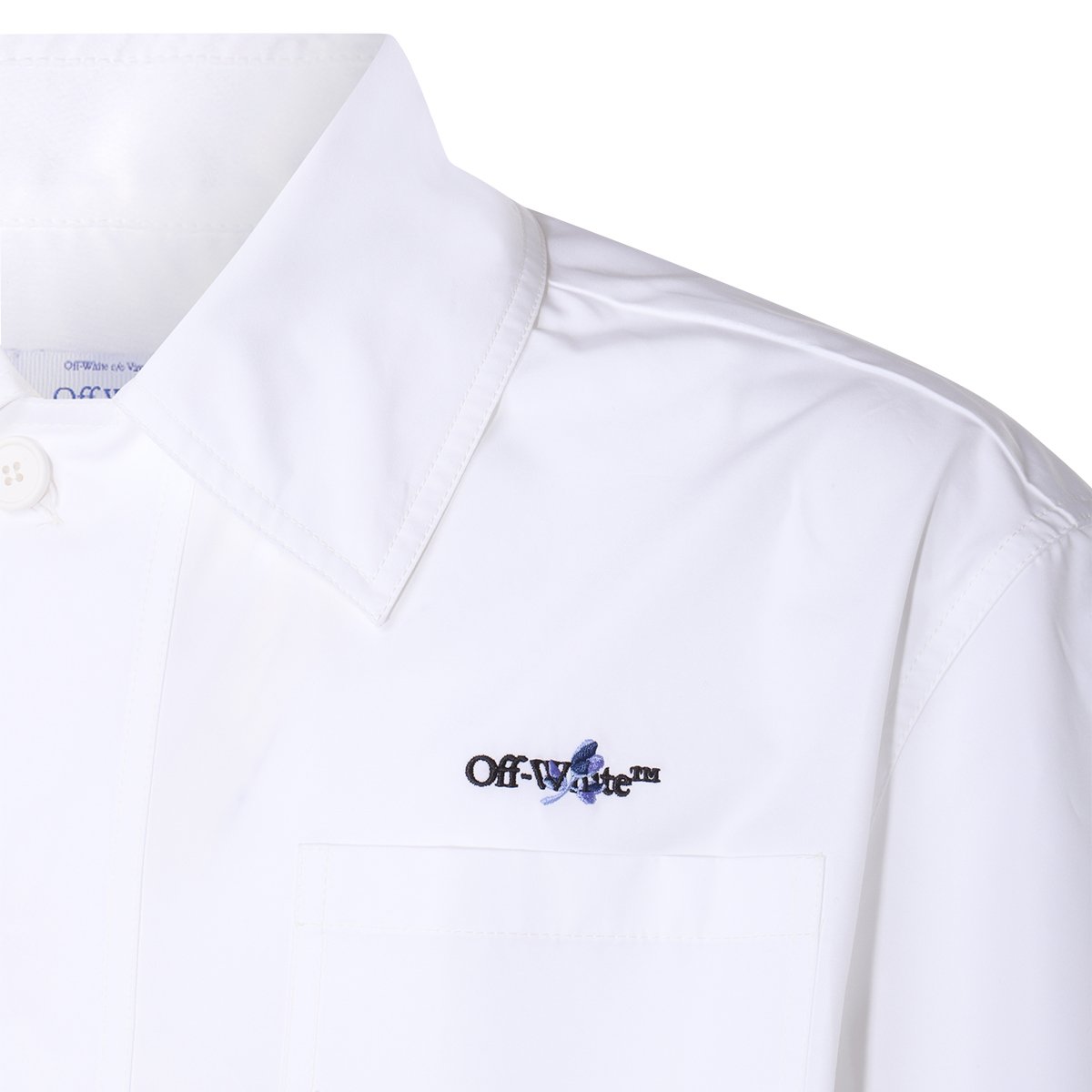 Off-White Logo Embroidered Straight Hem Shirt