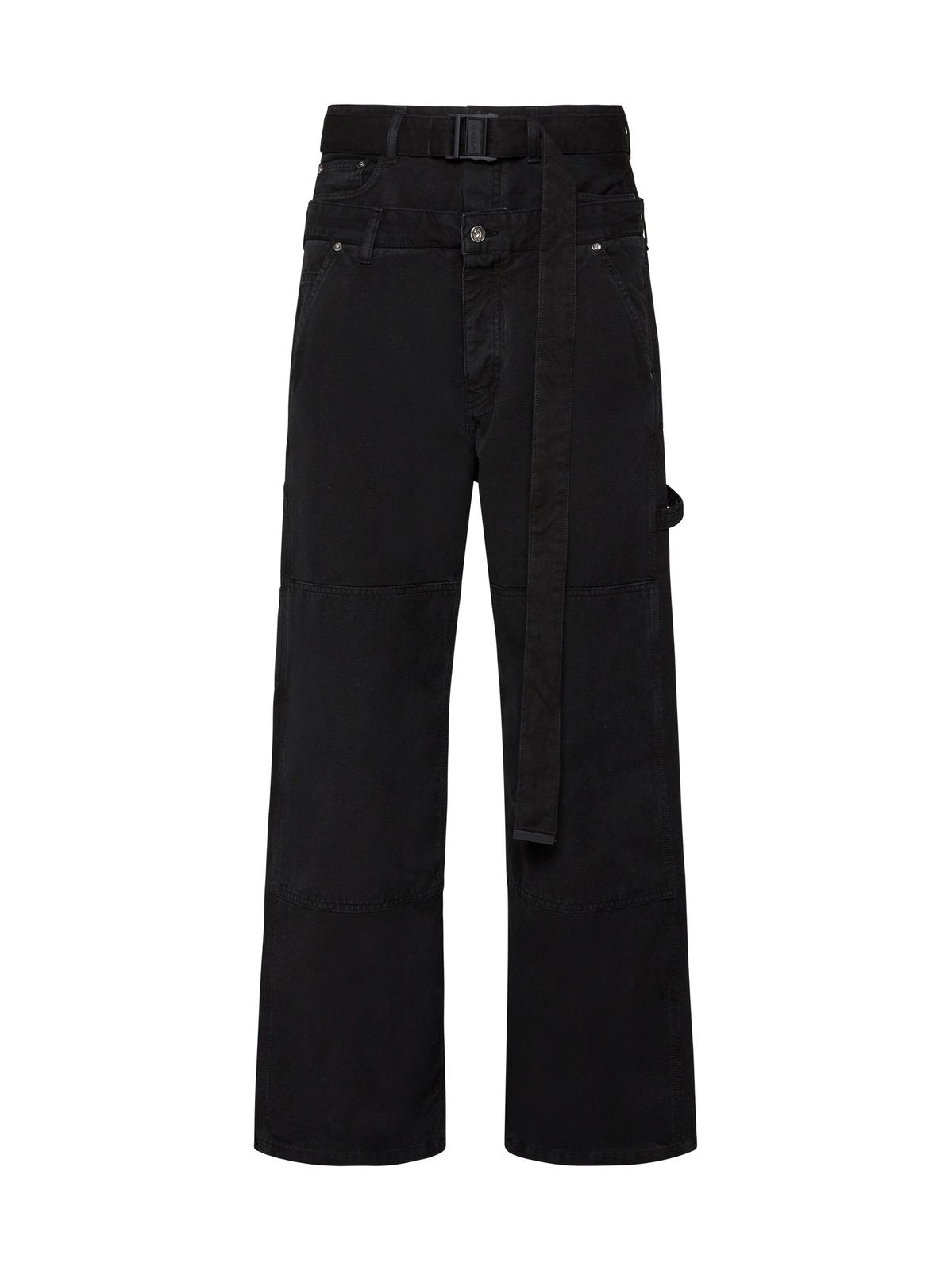 Off-White Logo Patch Wide Leg Jeans